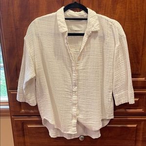 Voloshin crinkle cotton button down